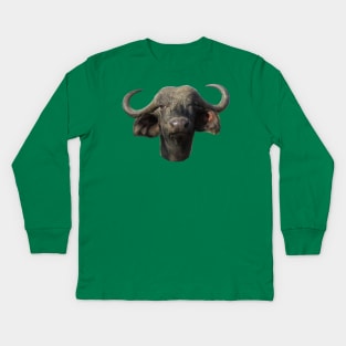 Water Buffalo Ox Portrait Kids Long Sleeve T-Shirt